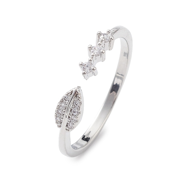 PandaHall Clear Cubic Zirconia Leaf Open Cuff Ring, Brass Jewelry for Women, Platinum, Inner Diameter: 18mm Brass+Cubic Zirconia Leaf Clear
PandaHall Clear Cubic Zirconia Leaf Open Cuff Ring, Brass Jewelry for Women, Platinum, Inner Diameter: 18mm Brass+Cubic Zirconia Leaf Clear