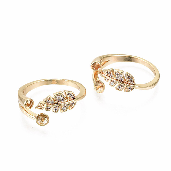PandaHall Brass Micro Pave Clear Cubic Zirconia Peg Bails Cuff Finger Ring Settings, for Half Drilled Bead, Nickel Free, Leaf, Real 18K Gold...
PandaHall Brass Micro Pave Clear Cubic Zirconia Peg Bails Cuff Finger Ring Settings, for Half Drilled Bead, Nickel Free, Leaf, Real 18K Gold...
