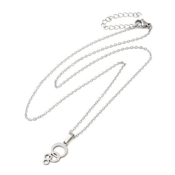 PandaHall 306 Stainless Steel Pendant Necklace for Women, Ring, 17.72 inch(45cm), pendants: 17.5x9mm. Stainless Steel Ring
PandaHall 306 Stainless Steel Pendant Necklace for Women, Ring, 17.72 inch(45cm), pendants: 17.5x9mm. Stainless Steel Ring