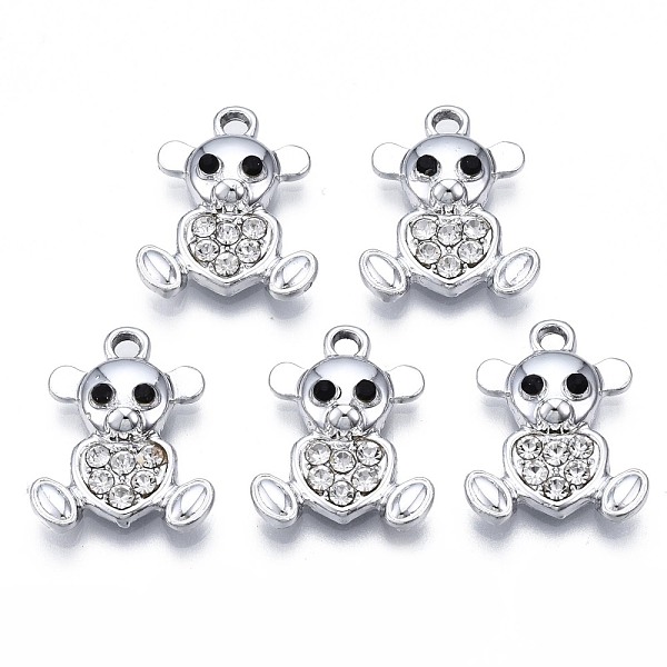 PandaHall Alloy Pendants, with Crystal Rhinestone, Cadmium Free & Lead Free, Bear, Platinum, 17x14x4mm, Hole: 1.8mm Alloy+Rhinestone Bear..., Clear
PandaHall Alloy Pendants, with Crystal Rhinestone, Cadmium Free & Lead Free, Bear, Platinum, 17x14x4mm, Hole: 1.8mm Alloy+Rhinestone Bear..., Clear