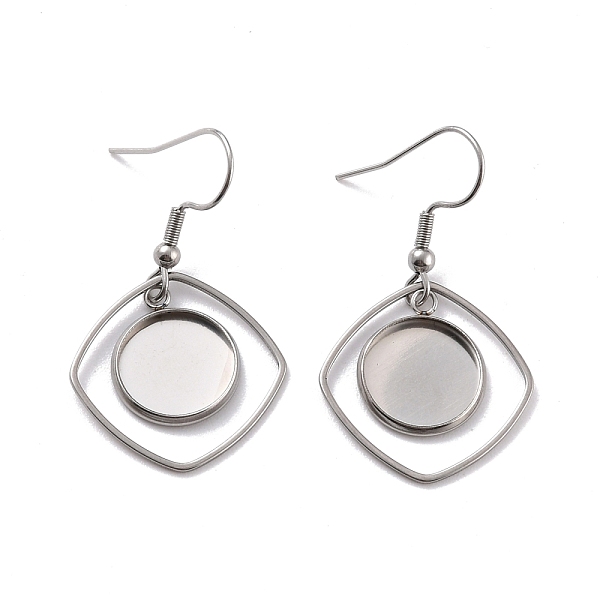 PandaHall 201 Stainless Steel Earring Hooks, with Quadrangle Blank Pendant Trays, Flat Round Setting for Cabochon, Stainless Steel Color...
PandaHall 201 Stainless Steel Earring Hooks, with Quadrangle Blank Pendant Trays, Flat Round Setting for Cabochon, Stainless Steel Color...