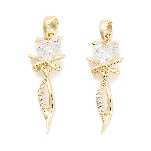 PandaHall Brass with Clear Cubic Zirconia Pendants, Heart with Leaf Charms, Real 18K Gold Plated, 27x10x3.8mm, Hole: 3.8x5mm Brass+Cubic...
PandaHall Brass with Clear Cubic Zirconia Pendants, Heart with Leaf Charms, Real 18K Gold Plated, 27x10x3.8mm, Hole: 3.8x5mm Brass+Cubic...