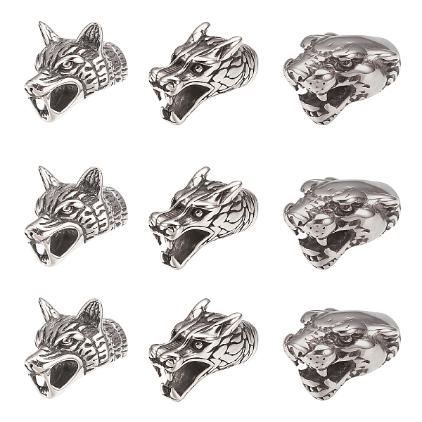 PandaHall UNICRAFTALE Wolf/Dragon/Panther Cord End 6Pcs Antique Silver Animal Head End Caps Leather Bracelet Cord End 5.5-8mm Hole Cord...
PandaHall UNICRAFTALE Wolf/Dragon/Panther Cord End 6Pcs Antique Silver Animal Head End Caps Leather Bracelet Cord End 5.5-8mm Hole Cord...