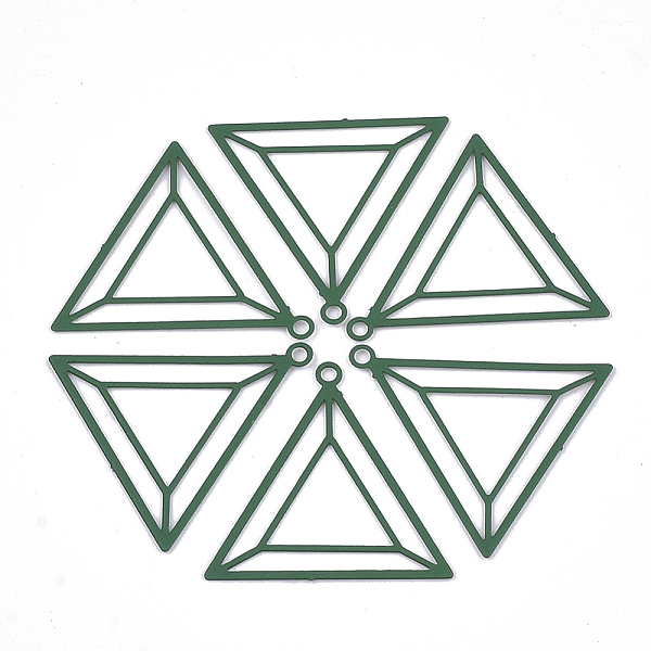 PandaHall 430 Stainless Steel Filigree Pendants, Spray Painted, Etched Metal Embellishments, Triangle, Dark Green, 20x20.5x0.5mm, Hole...
PandaHall 430 Stainless Steel Filigree Pendants, Spray Painted, Etched Metal Embellishments, Triangle, Dark Green, 20x20.5x0.5mm, Hole...
