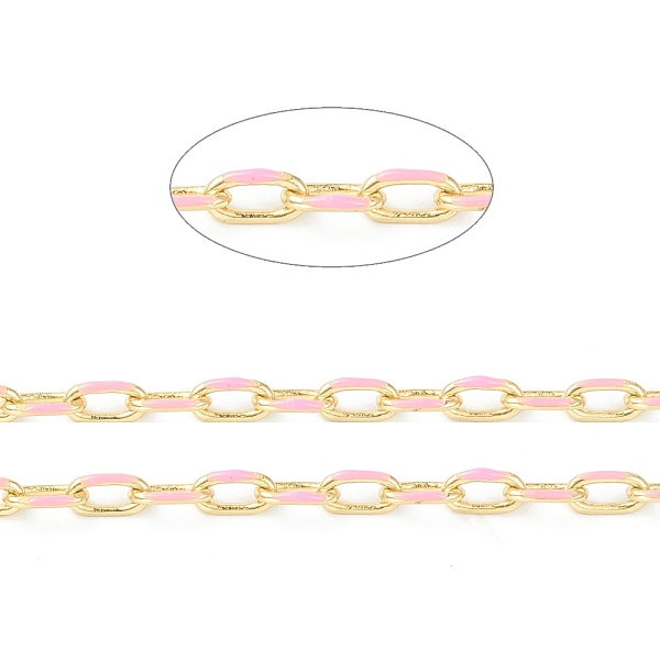 PandaHall Handmade Golden Brass Enamel Link Chains, Cable Chains, with Spool, Soldered, Long-Lasting Plated, Oval, Pearl Pink, 7x4x1mm, 32.8...
PandaHall Handmade Golden Brass Enamel Link Chains, Cable Chains, with Spool, Soldered, Long-Lasting Plated, Oval, Pearl Pink, 7x4x1mm, 32.8...