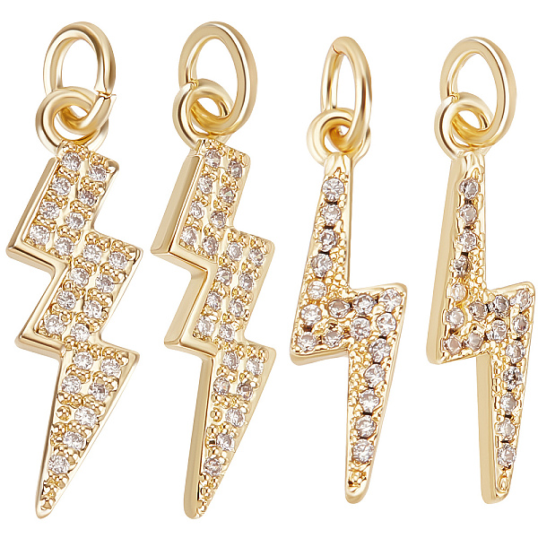 PandaHall Beebeecraft 12Pcs 2 Styles Brass Micro Pave Cubic Zirconia Pendants, with Jump Rings, Long-Lasting Plated, Lightning Bolt Charm..., Clear
PandaHall Beebeecraft 12Pcs 2 Styles Brass Micro Pave Cubic Zirconia Pendants, with Jump Rings, Long-Lasting Plated, Lightning Bolt Charm..., Clear
