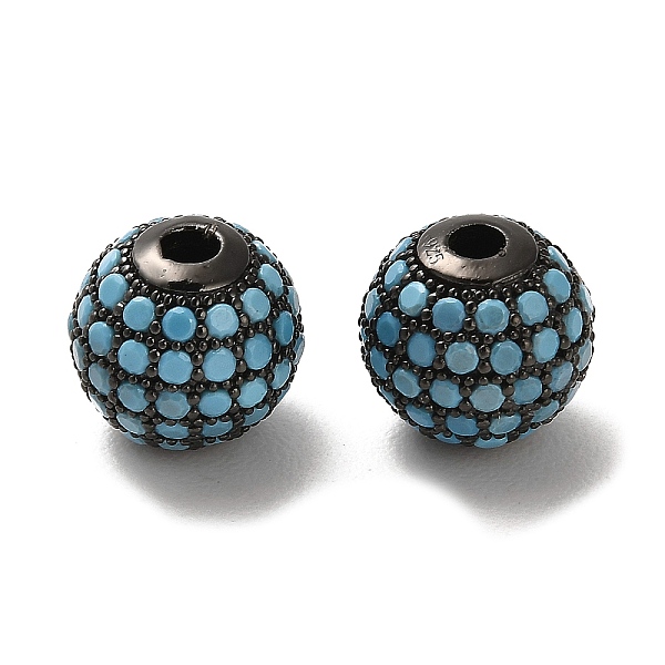 PandaHall 925 Sterling Silver Micro Pave Cubic Zirconia Beads, Round, Gunmetal, Deep Sky Blue, 10x9mm, Hole: 2.2mm Sterling Silver+Cubic...
PandaHall 925 Sterling Silver Micro Pave Cubic Zirconia Beads, Round, Gunmetal, Deep Sky Blue, 10x9mm, Hole: 2.2mm Sterling Silver+Cubic...