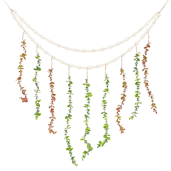 PandaHall Artificial Hanging Eucalyptus Wall Decor, with Wooden Bead Garland and Jute Ropes, Colorful, 650x1170mm Wood Leaf
PandaHall Artificial Hanging Eucalyptus Wall Decor, with Wooden Bead Garland and Jute Ropes, Colorful, 650x1170mm Wood Leaf