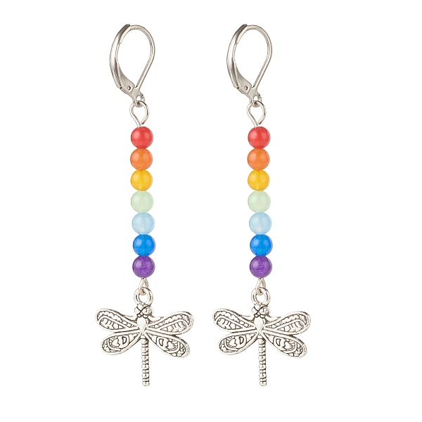 PandaHall Natural Malaysia Jade with Alloy Dragonfly Long Dangle Leverback Earrings, 7 Chakra Gemstone Jewelry for Women, Antique Silver..., Multicolor
PandaHall Natural Malaysia Jade with Alloy Dragonfly Long Dangle Leverback Earrings, 7 Chakra Gemstone Jewelry for Women, Antique Silver..., Multicolor
