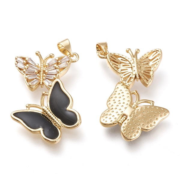 PandaHall Brass Micro Pave Cubic Zirconia Pendants, with Enamel, Real 18K Gold Plated, Double Butterfly, Black, 29x30x3mm, Hole: 3.5x5mm...
PandaHall Brass Micro Pave Cubic Zirconia Pendants, with Enamel, Real 18K Gold Plated, Double Butterfly, Black, 29x30x3mm, Hole: 3.5x5mm...