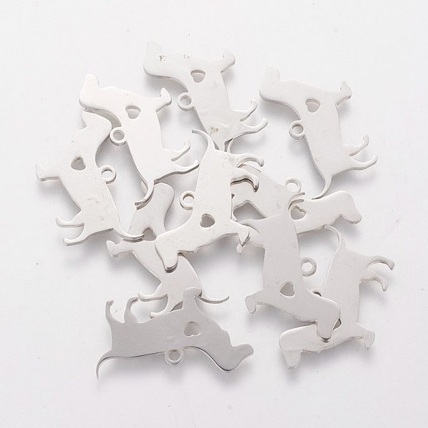 PandaHall 201 Stainless Steel Puppy Pendants, Silhouette Charms, Dog with Heart, Stainless Steel Color, 14x24x1.1mm, Hole: 1mm 201 Stainless...
PandaHall 201 Stainless Steel Puppy Pendants, Silhouette Charms, Dog with Heart, Stainless Steel Color, 14x24x1.1mm, Hole: 1mm 201 Stainless...