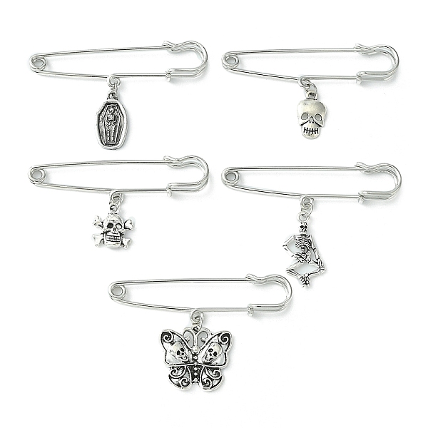 PandaHall Iron Brooches, Alloy Pendant Kilt Pins, Halloween Theme, Skull/Coffin/Butterfly, Antique Silver & Platinum, 30~41mm Iron Mixed...
PandaHall Iron Brooches, Alloy Pendant Kilt Pins, Halloween Theme, Skull/Coffin/Butterfly, Antique Silver & Platinum, 30~41mm Iron Mixed...