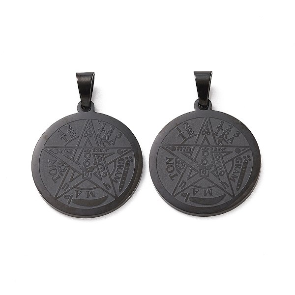 PandaHall Religion 304 Stainless Steel Flat Round, Tetragrammaton Pentagram Wiccan Pendant, Electrophoresis Black, 27x24x2mm, Hole: 8x4mm...
PandaHall Religion 304 Stainless Steel Flat Round, Tetragrammaton Pentagram Wiccan Pendant, Electrophoresis Black, 27x24x2mm, Hole: 8x4mm...