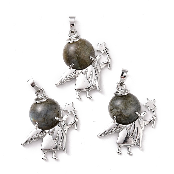 PandaHall Natural Labradorite Pendants, with Platinum Tone Brass Findings, Angel, 37x32x8mm, Hole: 5x8mm Labradorite Angel & Fairy Gray
PandaHall Natural Labradorite Pendants, with Platinum Tone Brass Findings, Angel, 37x32x8mm, Hole: 5x8mm Labradorite Angel & Fairy Gray
