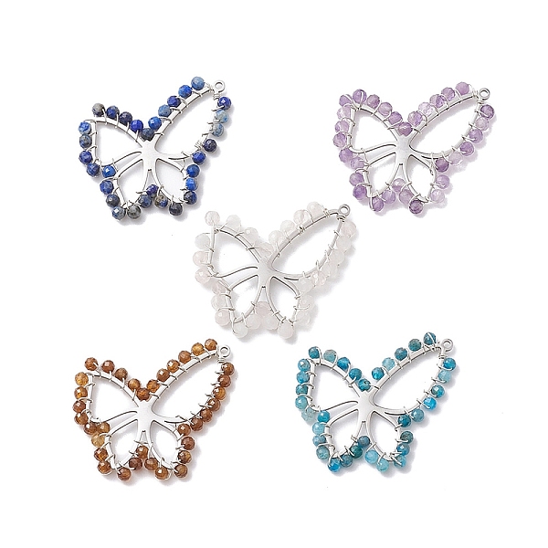 PandaHall Natural Mixed Stone Faceted Round Beaded Wrapped Pendants, 304 Stainless Steel Butterfly Charms, Mixed Dyed and Undyed, Stainless...
PandaHall Natural Mixed Stone Faceted Round Beaded Wrapped Pendants, 304 Stainless Steel Butterfly Charms, Mixed Dyed and Undyed, Stainless...
