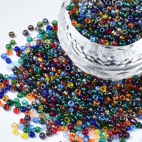PandaHall Glass Round Seed Beads, Transparent Colours Rainbow, Round Hole, Colorful, 2~2.5x1.5~2mm, Hole: 0.8mm, about 450g/pound Glass
PandaHall Glass Round Seed Beads, Transparent Colours Rainbow, Round Hole, Colorful, 2~2.5x1.5~2mm, Hole: 0.8mm, about 450g/pound Glass