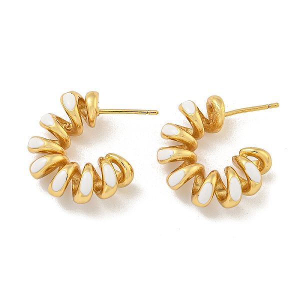 PandaHall Rack Plating Brass Stud Earring, with Enamel, Cadmium Free & Lead Free, Long-Lasting Plated, Real 18K Gold Plated, Curved line..., White
PandaHall Rack Plating Brass Stud Earring, with Enamel, Cadmium Free & Lead Free, Long-Lasting Plated, Real 18K Gold Plated, Curved line..., White