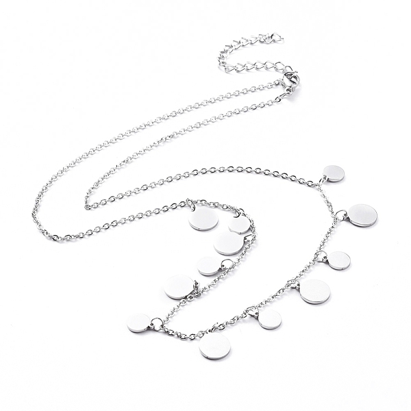 PandaHall 304 Stainless Steel Pendant Necklace, Flat Round, Stainless Steel Color, 17.71 inch(45cm), 1.5mm 304 Stainless Steel
PandaHall 304 Stainless Steel Pendant Necklace, Flat Round, Stainless Steel Color, 17.71 inch(45cm), 1.5mm 304 Stainless Steel