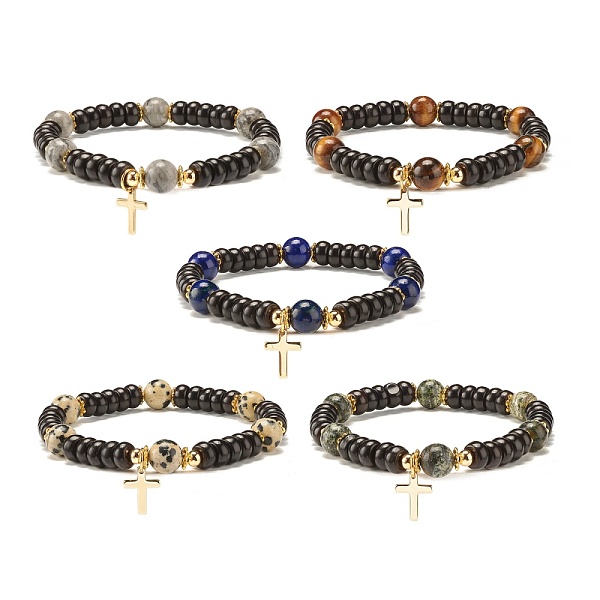 PandaHall Coconut Wood Disc Beads Stretch Bracelet, Mixed Stone Beads Bracelet, Tiny Cross Charm Bracelet for Women, Golden, Inner Diameter...
PandaHall Coconut Wood Disc Beads Stretch Bracelet, Mixed Stone Beads Bracelet, Tiny Cross Charm Bracelet for Women, Golden, Inner Diameter...