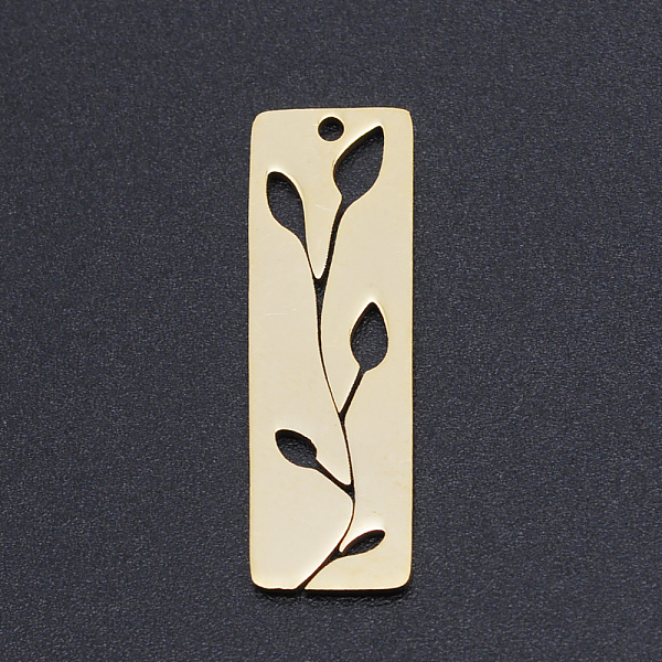 PandaHall 201 Stainless Steel Pendants, Rectangle with Leaf, Golden, 28x9x1mm, Hole: 1.4mm 201 Stainless Steel Rectangle
PandaHall 201 Stainless Steel Pendants, Rectangle with Leaf, Golden, 28x9x1mm, Hole: 1.4mm 201 Stainless Steel Rectangle