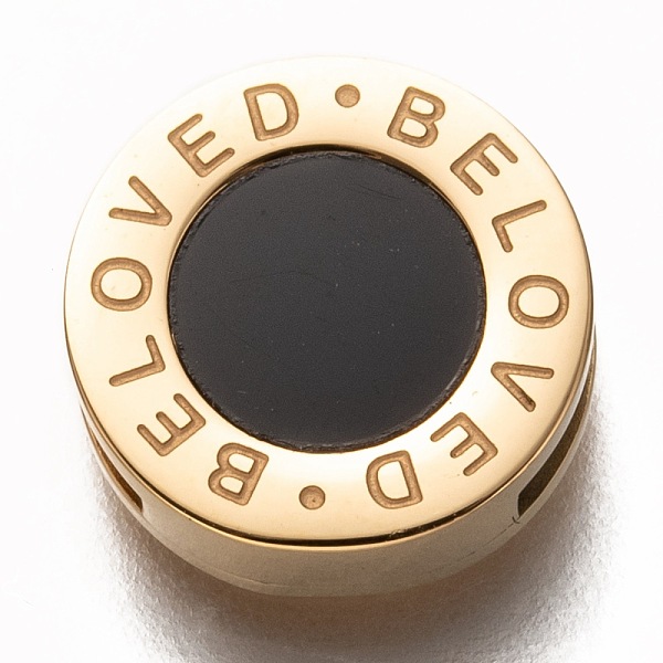 PandaHall 304 Stainless Steel Slide Charms, with Resin, Flat Round with Word Beloved, Golden, 12x3.5mm, Hole: 7.5x1.5mm 304 Stainless Steel..., Black
PandaHall 304 Stainless Steel Slide Charms, with Resin, Flat Round with Word Beloved, Golden, 12x3.5mm, Hole: 7.5x1.5mm 304 Stainless Steel..., Black