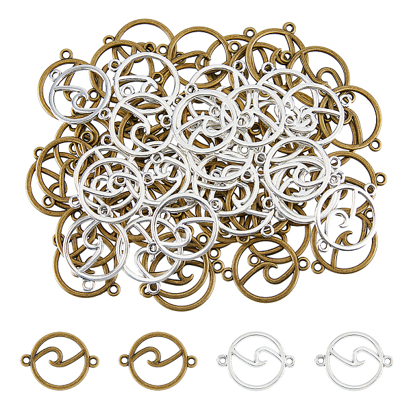 PandaHall DICOSMETIC 80Pcs 2 Styles Tibetan Style Alloy Connector Charms, Flat Round with Wave Links, Antique Bronze & Antique Silver...
PandaHall DICOSMETIC 80Pcs 2 Styles Tibetan Style Alloy Connector Charms, Flat Round with Wave Links, Antique Bronze & Antique Silver...