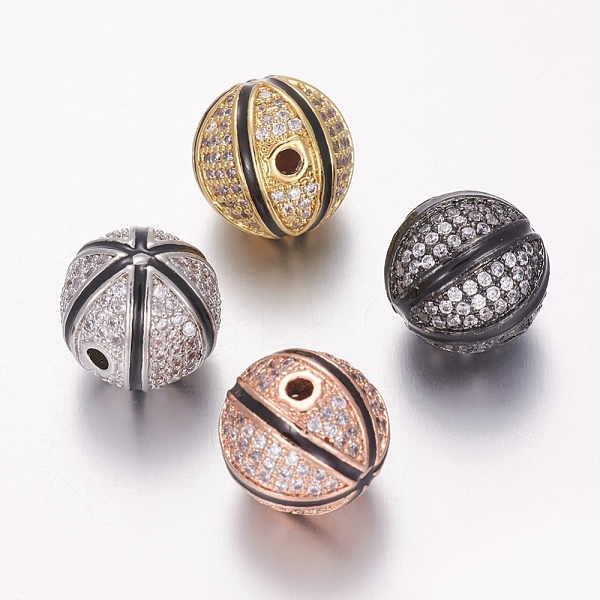 PandaHall Brass Micro Pave Cubic Zirconia Beads, with Enamel, Basketball, Black, Mixed Color, 12mm, Hole: 1.5mm Brass+Cubic Zirconia+Enamel...
PandaHall Brass Micro Pave Cubic Zirconia Beads, with Enamel, Basketball, Black, Mixed Color, 12mm, Hole: 1.5mm Brass+Cubic Zirconia+Enamel...