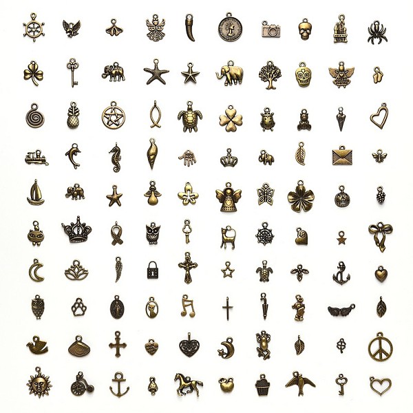 PandaHall Tibetan Style Alloy Pendants, One Hundred Shapes, Antique Bronze, 9~26x5~17x1~6mm, Hole: 1~2.5mm, about 100pcs/bag Alloy Mixed...
PandaHall Tibetan Style Alloy Pendants, One Hundred Shapes, Antique Bronze, 9~26x5~17x1~6mm, Hole: 1~2.5mm, about 100pcs/bag Alloy Mixed...
