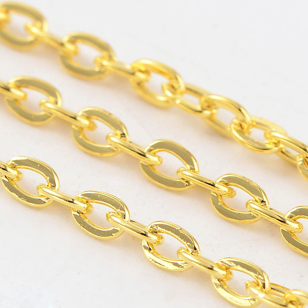 PandaHall Iron Cable Chains, Unwelded, with Spool, Flat Oval, Cadmium Free & Lead Free, Golden Color, 3x2.2x0.6mm, about 32.8 Feet(10m)/roll...
PandaHall Iron Cable Chains, Unwelded, with Spool, Flat Oval, Cadmium Free & Lead Free, Golden Color, 3x2.2x0.6mm, about 32.8 Feet(10m)/roll...