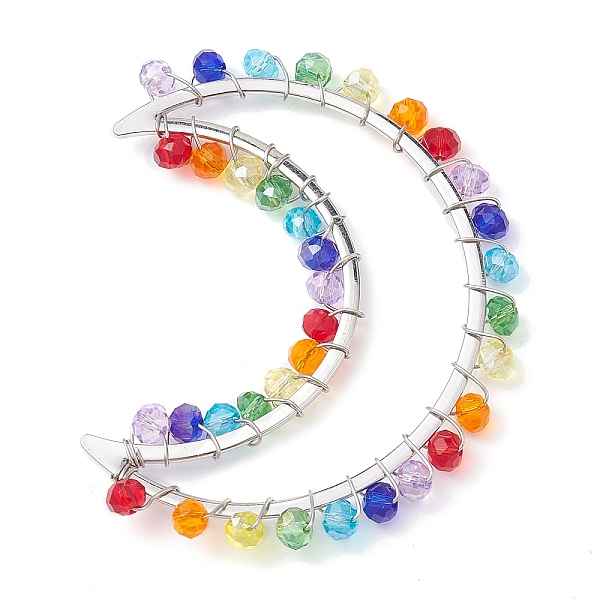 PandaHall Colorful Glass Beaded Big Pendants, with Brass Finding, Crescent Moon Charms, Platinum, 57x43x4mm Brass+Glass Moon
PandaHall Colorful Glass Beaded Big Pendants, with Brass Finding, Crescent Moon Charms, Platinum, 57x43x4mm Brass+Glass Moon