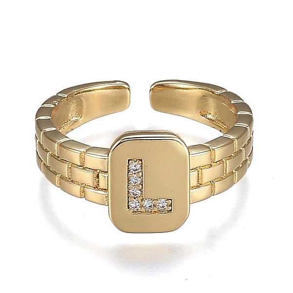 PandaHall Brass Micro Pave Clear Cubic Zirconia Cuff Rings, Open Rings, Cadmium Free & Lead Free, Rectangle, Golden, Letter.L, US Size 6 1/4...
PandaHall Brass Micro Pave Clear Cubic Zirconia Cuff Rings, Open Rings, Cadmium Free & Lead Free, Rectangle, Golden, Letter.L, US Size 6 1/4...