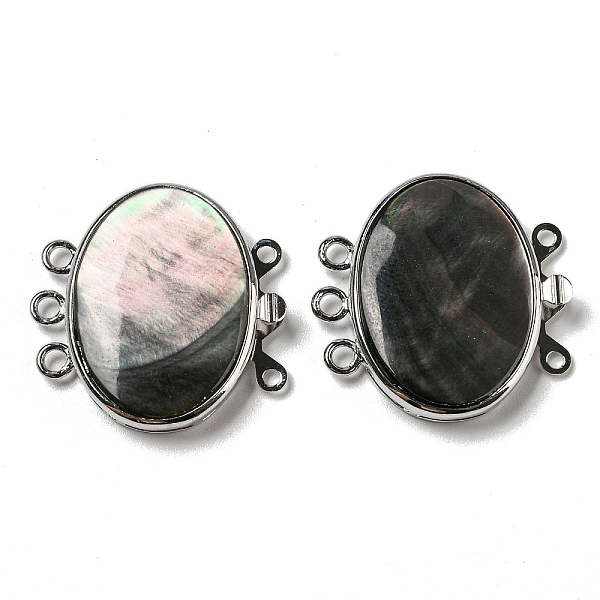 PandaHall Black Lip Shell Box Clasp, with Alloy Loops, Oval, Black, 27x27x5.5~6.5mm, Hole: 2mm Alloy Oval Black
PandaHall Black Lip Shell Box Clasp, with Alloy Loops, Oval, Black, 27x27x5.5~6.5mm, Hole: 2mm Alloy Oval Black