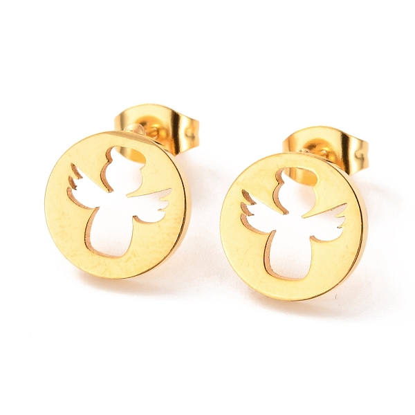 PandaHall Ion Plating(IP) 304 Stainless Steel Stud Earrings, Flat Round with Angel, Golden, 11mm, Pin: 0.8mm 304 Stainless Steel Flat Round
PandaHall Ion Plating(IP) 304 Stainless Steel Stud Earrings, Flat Round with Angel, Golden, 11mm, Pin: 0.8mm 304 Stainless Steel Flat Round