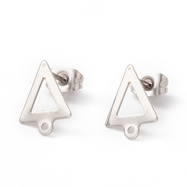 PandaHall 201 Stainless Steel Stud Earring Findings, with 304 Stainless Steel Pins, Horizontal Loops and Ear Nuts, Triangle, Stainless Steel...
PandaHall 201 Stainless Steel Stud Earring Findings, with 304 Stainless Steel Pins, Horizontal Loops and Ear Nuts, Triangle, Stainless Steel...