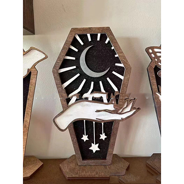 PandaHall Wood Coffin Figurine Ornament, for Halloween Party Home Desk Decoration, Moon, 250x170mm Wood Moon Black
PandaHall Wood Coffin Figurine Ornament, for Halloween Party Home Desk Decoration, Moon, 250x170mm Wood Moon Black