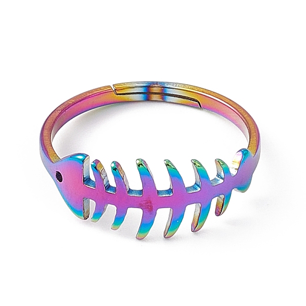 PandaHall Ion Plating(IP) 201 Stainless Steel Fishbone Adjustable Ring for Women, Rainbow Color, US Size 6 3/4(17.1mm) 201 Stainless Steel
PandaHall Ion Plating(IP) 201 Stainless Steel Fishbone Adjustable Ring for Women, Rainbow Color, US Size 6 3/4(17.1mm) 201 Stainless Steel
