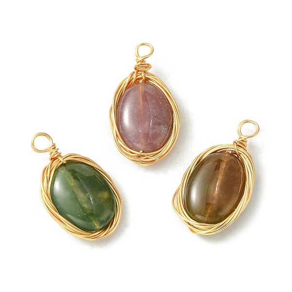 PandaHall Natural Indian Agate Copper Wire Wrapped Pendants, Oval Charms, Light Gold, 21~23x12~12.5x5~6mm, Hole: 3mm Indian Agate Oval
PandaHall Natural Indian Agate Copper Wire Wrapped Pendants, Oval Charms, Light Gold, 21~23x12~12.5x5~6mm, Hole: 3mm Indian Agate Oval