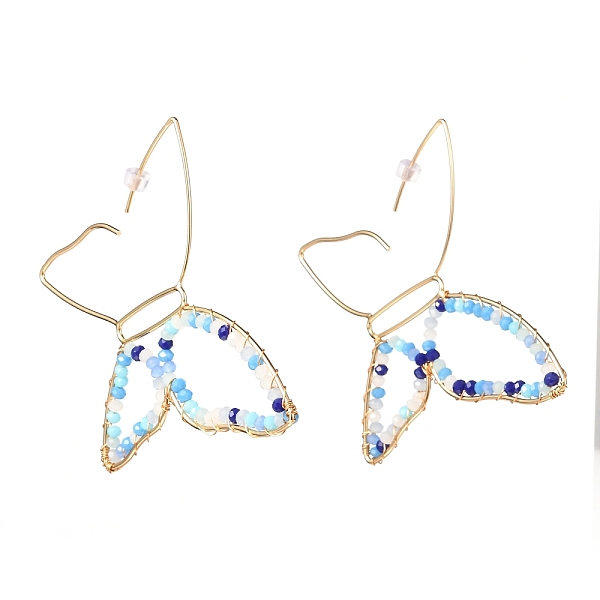 PandaHall Butterfly Glass Beads Dangle Earrings for Girl Women, Brass Wire Wrapped Earrings, Golden, Cornflower Blue, 72x78x3mm, Pin: 0.8mm...
PandaHall Butterfly Glass Beads Dangle Earrings for Girl Women, Brass Wire Wrapped Earrings, Golden, Cornflower Blue, 72x78x3mm, Pin: 0.8mm...