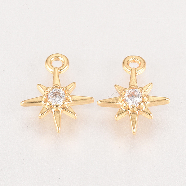 PandaHall Brass Cubic Zirconia Charms, Star, Nickel Free, Real 18K Gold Plated, 10.5x8.5x2mm, Hole: 1mm Brass+Cubic Zirconia Star Clear
PandaHall Brass Cubic Zirconia Charms, Star, Nickel Free, Real 18K Gold Plated, 10.5x8.5x2mm, Hole: 1mm Brass+Cubic Zirconia Star Clear