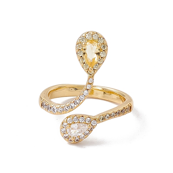 PandaHall Clear Cubic Zircon Teardrop Open Cuff Ring, Rack Plating Brass Jewelry for Women, Cadmium Free & Nickel Free & Lead Free, Real 18K...
PandaHall Clear Cubic Zircon Teardrop Open Cuff Ring, Rack Plating Brass Jewelry for Women, Cadmium Free & Nickel Free & Lead Free, Real 18K...