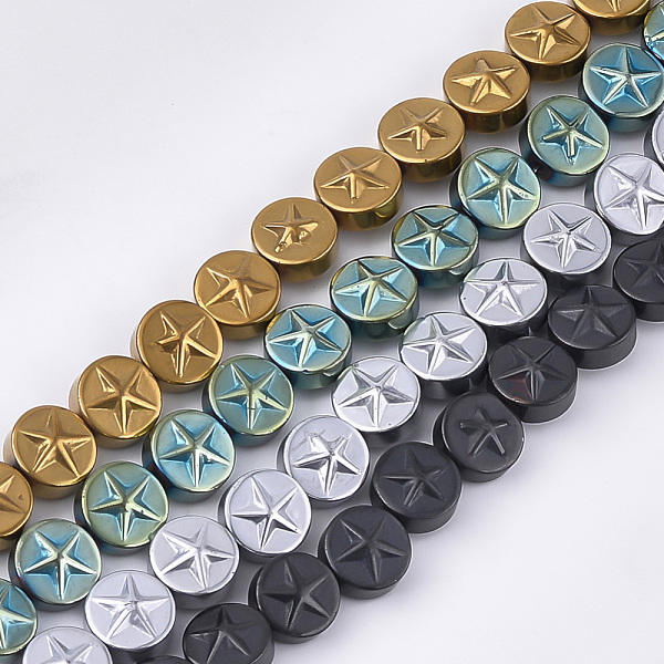 PandaHall Electroplate Non-magnetic Synthetic Hematite Beads Strands, Vacuum Plating, Flat Round with Star, Mixed Color, 8~8.5x5mm, Hole...
PandaHall Electroplate Non-magnetic Synthetic Hematite Beads Strands, Vacuum Plating, Flat Round with Star, Mixed Color, 8~8.5x5mm, Hole...