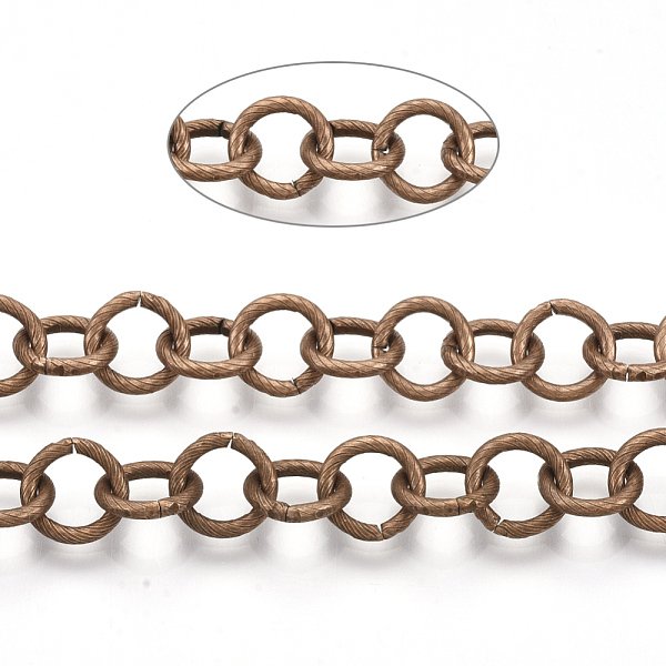 PandaHall Iron Rolo Chains, Belcher Chain, Unwelded, with Spool, Textured, Red Copper, Link: 9x1.5mm, about 39.37 Feet(12m)/roll Iron
PandaHall Iron Rolo Chains, Belcher Chain, Unwelded, with Spool, Textured, Red Copper, Link: 9x1.5mm, about 39.37 Feet(12m)/roll Iron