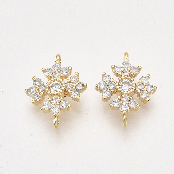 PandaHall Brass Cubic Zirconia Links, Real 18K Gold Plated, Nickel Free, Flower, Clear, 14.5x11x3mm, Hole: 0.9mm Brass+Cubic Zirconia Flower...
PandaHall Brass Cubic Zirconia Links, Real 18K Gold Plated, Nickel Free, Flower, Clear, 14.5x11x3mm, Hole: 0.9mm Brass+Cubic Zirconia Flower...