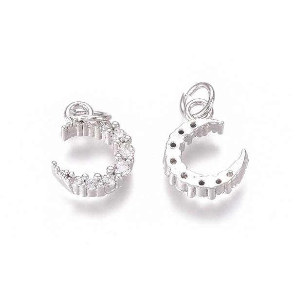 PandaHall Brass Micro Pave Clear Cubic Zirconia Charms, with Jump Rings, Moon, Platinum, 12.5x9x3mm, Jump Ring: 5x0.7mm, Inner Diameter...
PandaHall Brass Micro Pave Clear Cubic Zirconia Charms, with Jump Rings, Moon, Platinum, 12.5x9x3mm, Jump Ring: 5x0.7mm, Inner Diameter...