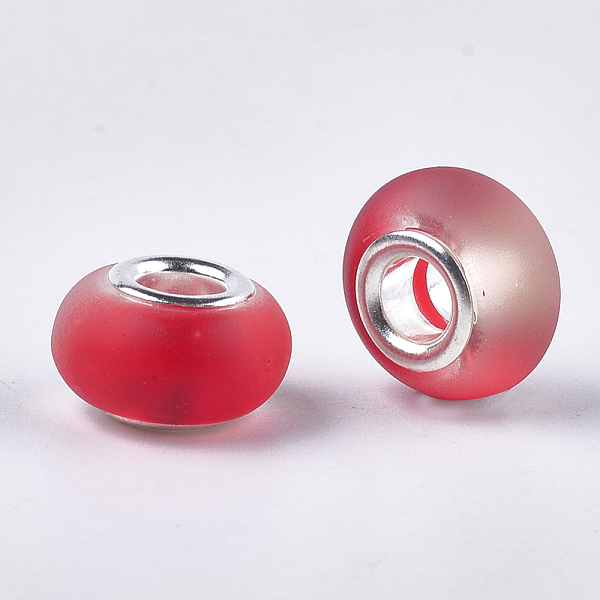 PandaHall Resin European Beads, Large Hole Beads, with Silver Color Plated Brass Cores, Rubberized Style, Rondelle, Red, 14x8mm, Hole: 5mm...
PandaHall Resin European Beads, Large Hole Beads, with Silver Color Plated Brass Cores, Rubberized Style, Rondelle, Red, 14x8mm, Hole: 5mm...