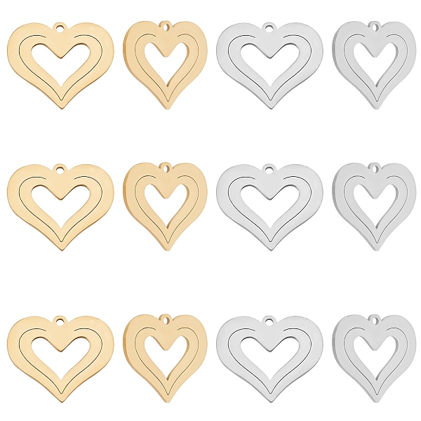 PandaHall Unicraftale 12Pcs 2 Colors Ion Plating(IP) 201 Stainless Steel Pendants, Cut, Heart, Golden & Stainless Steel Color, 17.5x20.5x1mm...
PandaHall Unicraftale 12Pcs 2 Colors Ion Plating(IP) 201 Stainless Steel Pendants, Cut, Heart, Golden & Stainless Steel Color, 17.5x20.5x1mm...