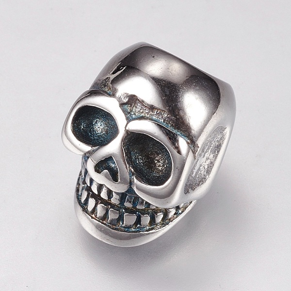 PandaHall 304 Stainless Steel Beads, Skull, Antique Silver, 14.5x10x10mm, Hole: 5.5mm 304 Stainless Steel Skull
PandaHall 304 Stainless Steel Beads, Skull, Antique Silver, 14.5x10x10mm, Hole: 5.5mm 304 Stainless Steel Skull