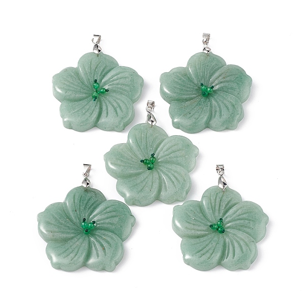 PandaHall Natural Green Aventurine Big Pendants, Peach Blossom Charms, with Platinum Plated Alloy Snap on Bails, 57x48x9mm, Hole: 6x4mm...
PandaHall Natural Green Aventurine Big Pendants, Peach Blossom Charms, with Platinum Plated Alloy Snap on Bails, 57x48x9mm, Hole: 6x4mm...