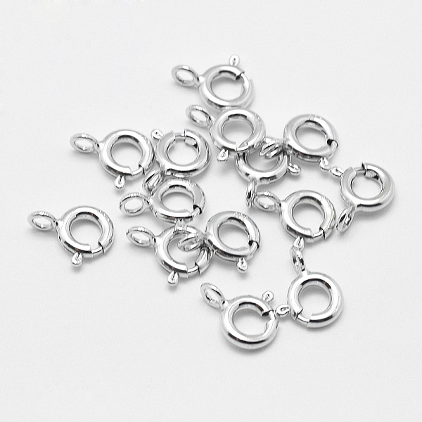 PandaHall Rhodium Plated 925 Sterling Silver Spring Ring Clasps, Ring, with 925 Stamp, Platinum, 9x7x1.5mm, Hole: 1.5mm Sterling Silver
PandaHall Rhodium Plated 925 Sterling Silver Spring Ring Clasps, Ring, with 925 Stamp, Platinum, 9x7x1.5mm, Hole: 1.5mm Sterling Silver