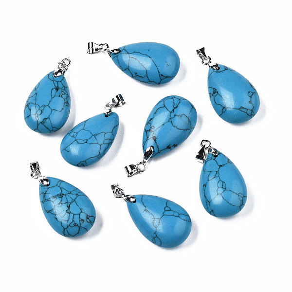 PandaHall Synthetic Turquoise Pendants, with Alloy Findings, teardrop, Platinum, 23~24x14x8mm, Hole: 4x5mm Synthetic Turquoise Teardrop
PandaHall Synthetic Turquoise Pendants, with Alloy Findings, teardrop, Platinum, 23~24x14x8mm, Hole: 4x5mm Synthetic Turquoise Teardrop
